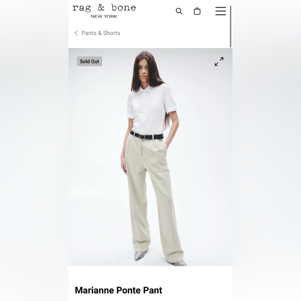 Rag & bone velvet pants, wide leg